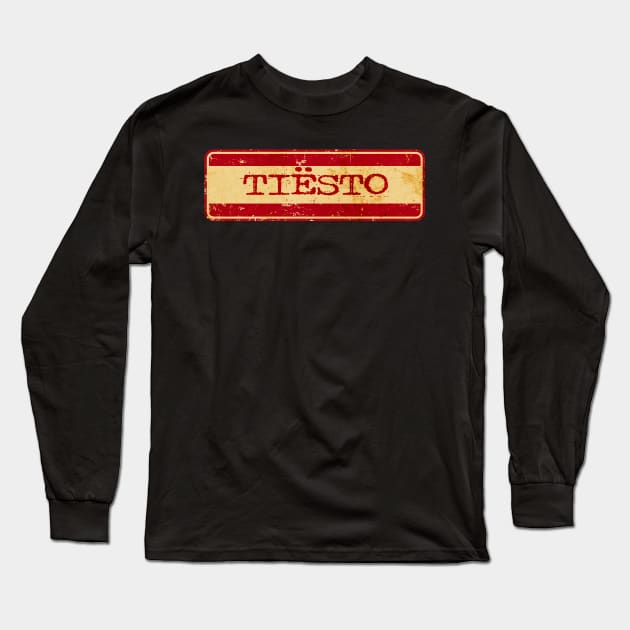 Retro Text - TIESTO Long Sleeve T-Shirt by Jurou